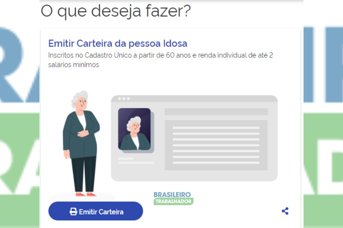 Site para emitir Carteira do Idoso 