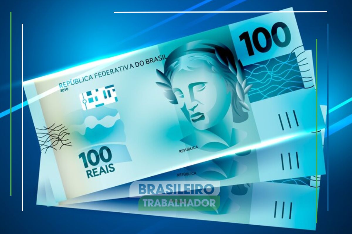 Duas notas de 100 reais indicando que São Paulo tem novo salário mínimo