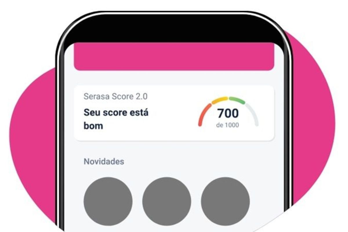 A tela de um celular com o aplicativo da Serasa aberto após alguém ver que a Serasa facilita renegociação