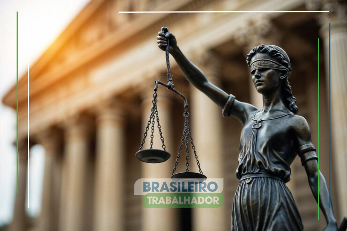 Uma estátua da justiça representando um Adeus seguro desemprego