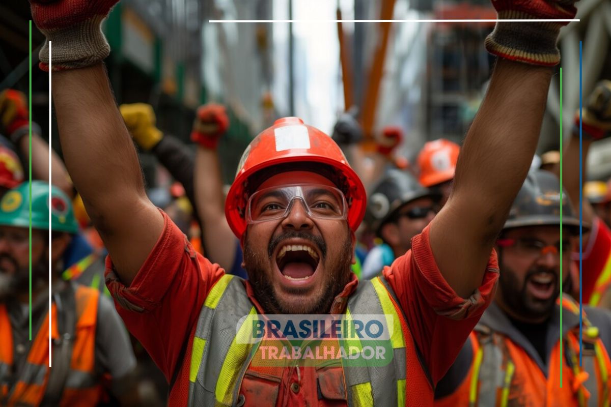 Trabalhadores comemorando a atualização do Salário mínimo de 2025