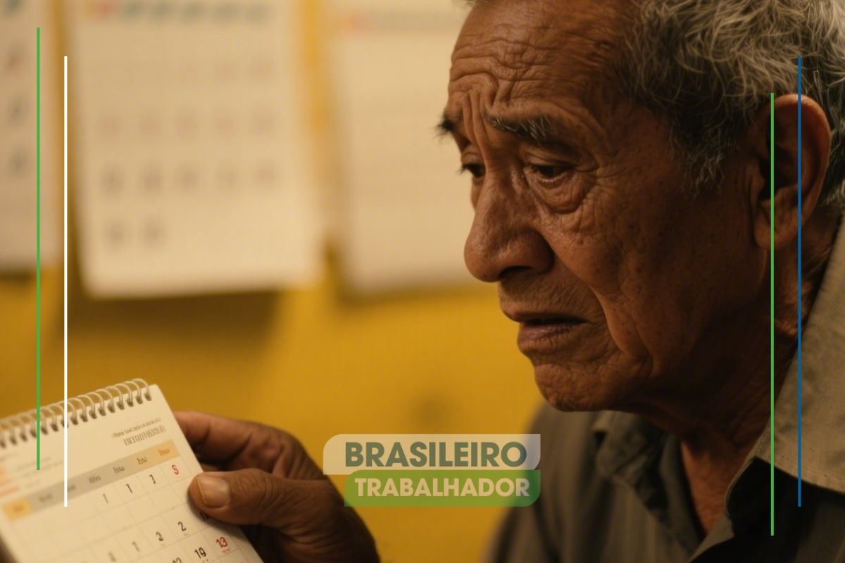 Um senhor esperando o 13º salário antecipado INSS 2025